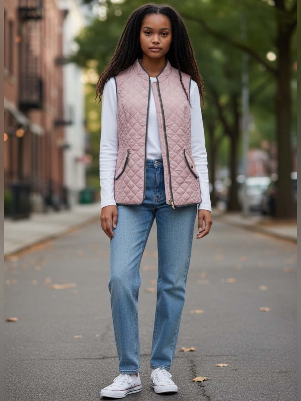 NWT Charter Club Light Pink/Gray Full Zip Puffer Vest